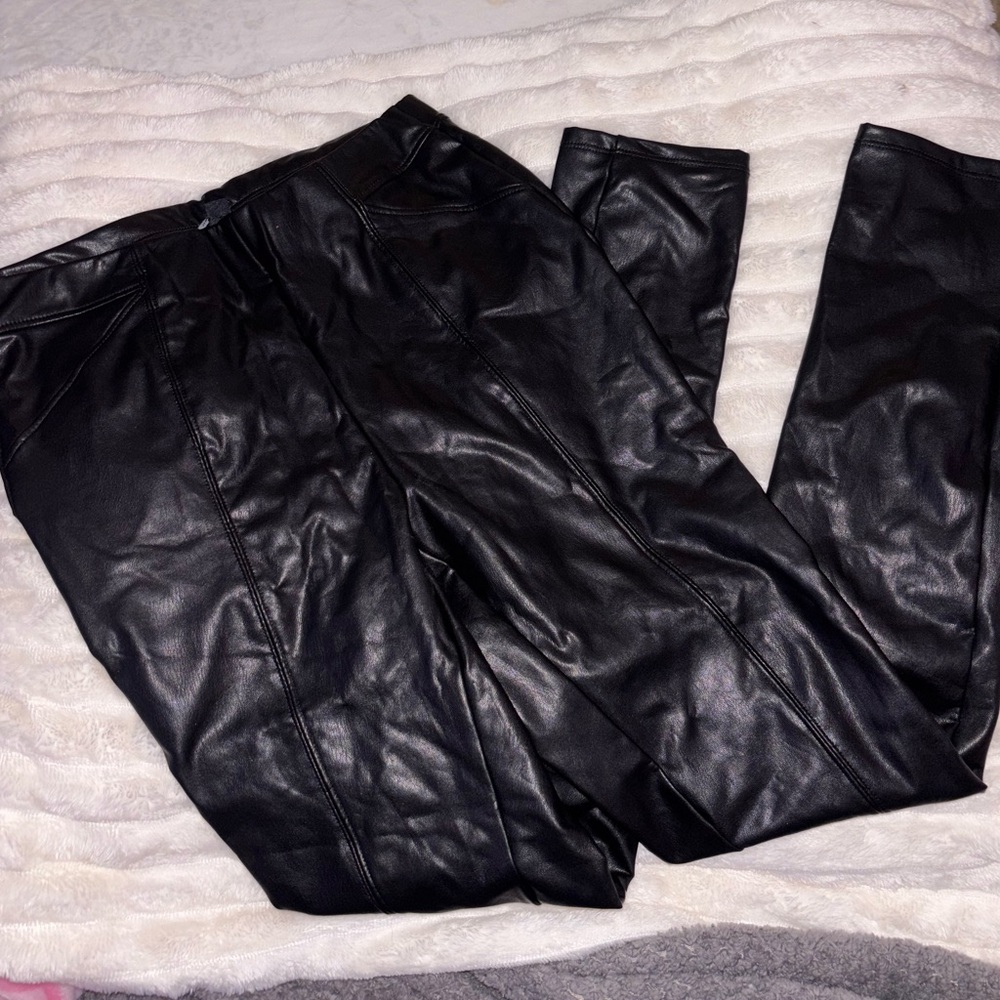 Haute Monde Jet Black Leatherette Trousers